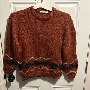 Women's Crewneck Argyle Sweater -